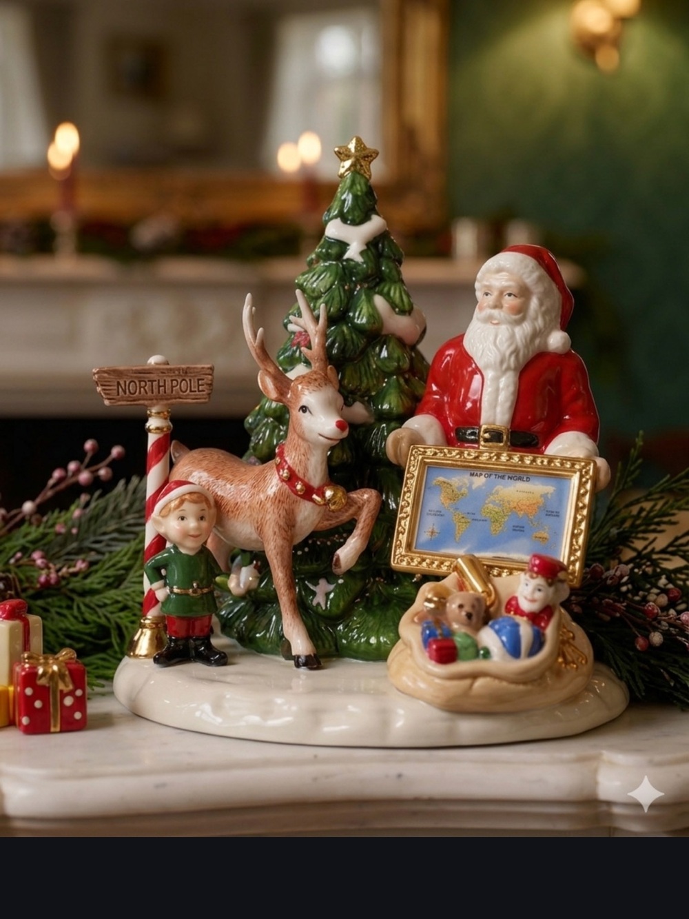 Royal Doulton Holiday Traditions "Santa's World Map" Limited Edition Figurine